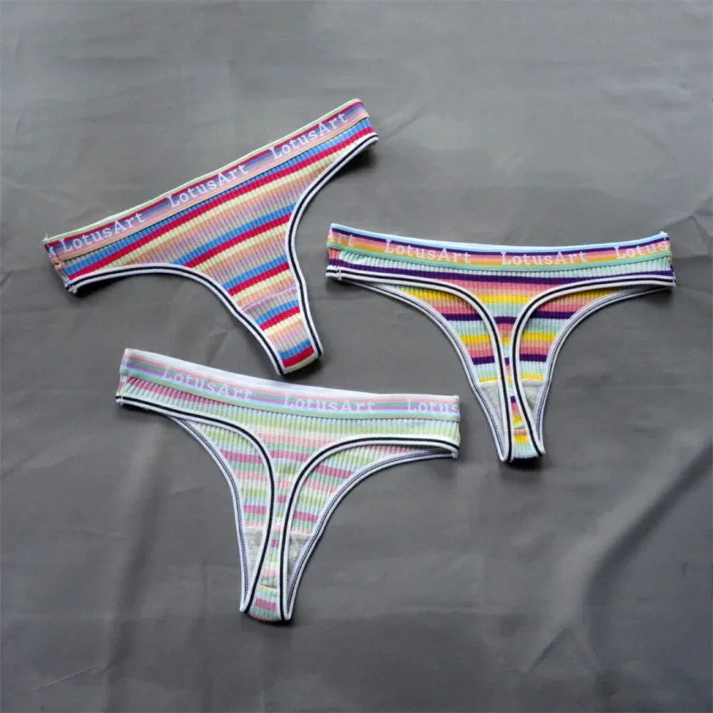 3 Pcs Brazilian Stripe Underwear G-string