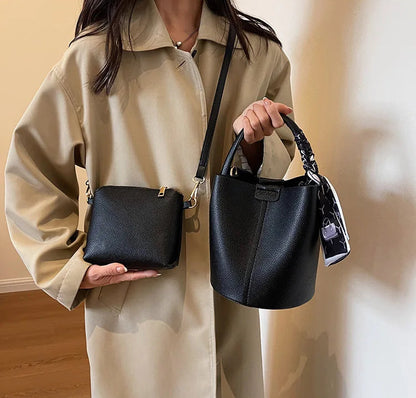 Crossbody PU Material Versatile Bucket Bag