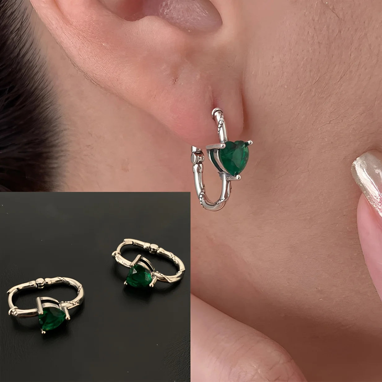 925 Sterling Silver Frosting Hoop Earrings