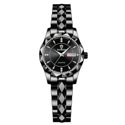 Luxury Ladies Quartz Waterproof Luminous Date Stainless Stain Wristwatch
