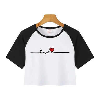 Casual Crop Tops Funny Graphic T-shirt