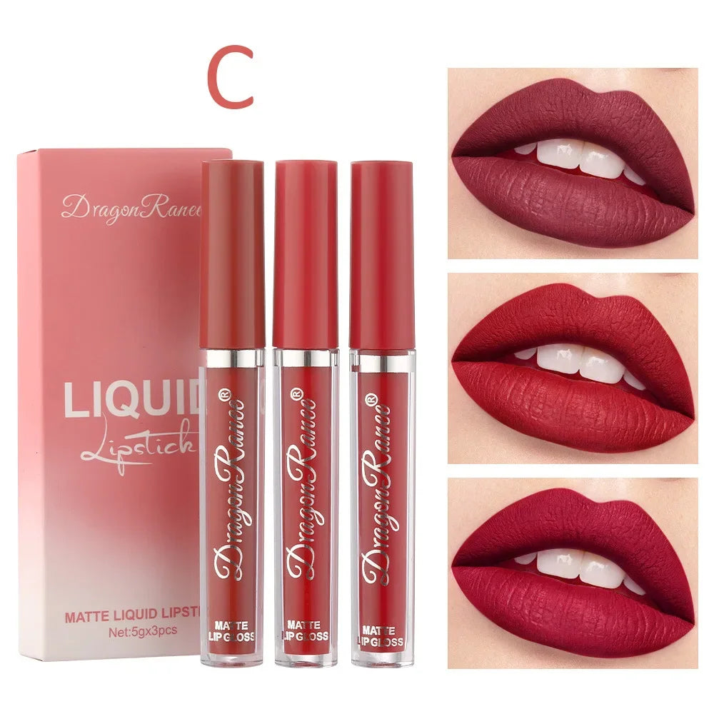 3 PCS Liquid Lipsticks Set Long Lasting Make Up