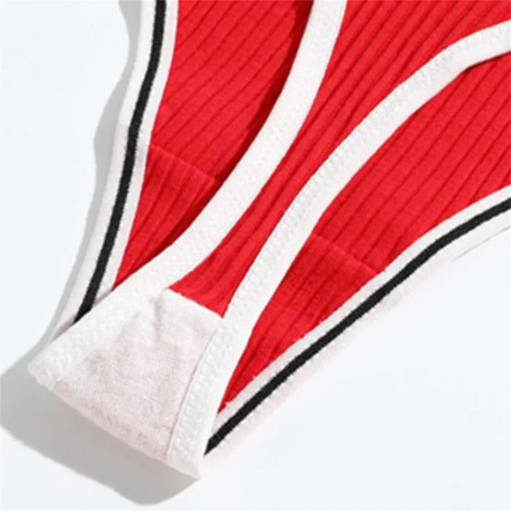 3pcs Ribbed Cotton G String Lingerie