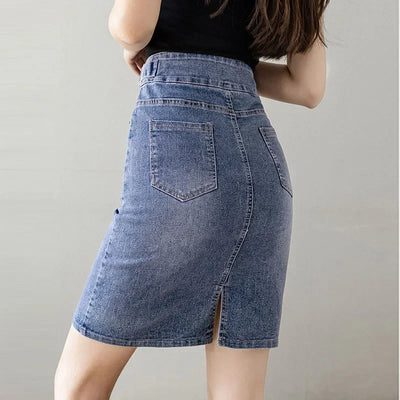 High Waist Large Size Blue Jeans Skirts