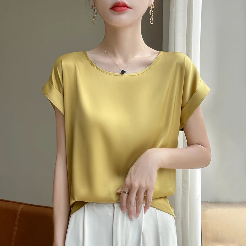Silk Camisole Thin Vest Satin  Shirt