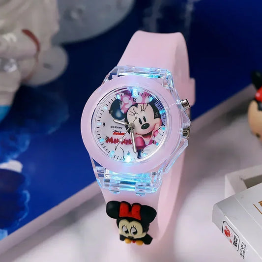 🎁 Minnie Mickey Mouse Flash Light Cartoon Watch (100% off)