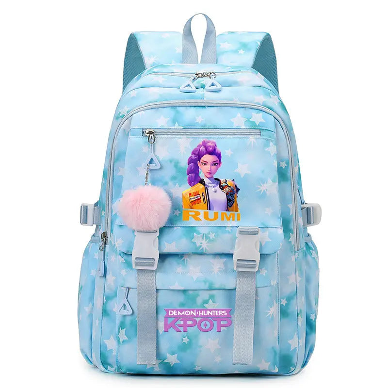 KPop Demon Hunters Print Student Backpack Large Capacity Schoolbag
