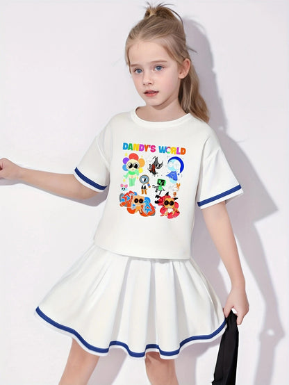 DADY'S WORLD Printed Baseball Skirt Set