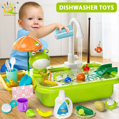 Baby Kitchen Toy Plastic Dish Wash Sink Electric Dishwasher Toys