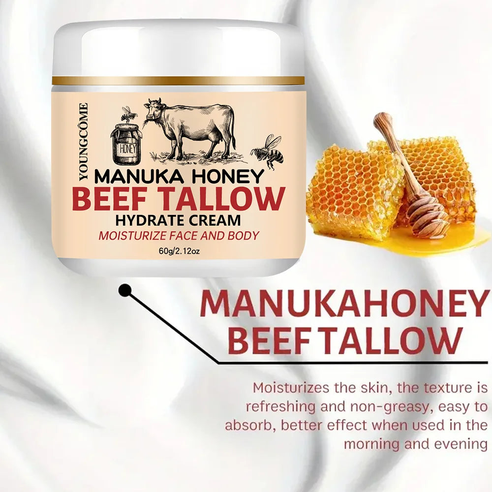 Beef Tallow Honey Balm Moisturizing Hydrating Face Cream