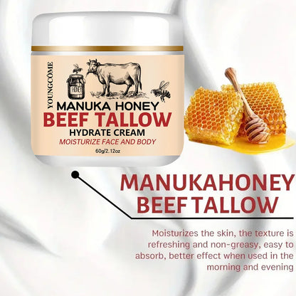 Beef Tallow Honey Balm Moisturizing Hydrating Face Cream