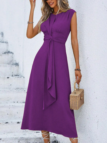 Sleeveless Front Thin Straps Midi Dress