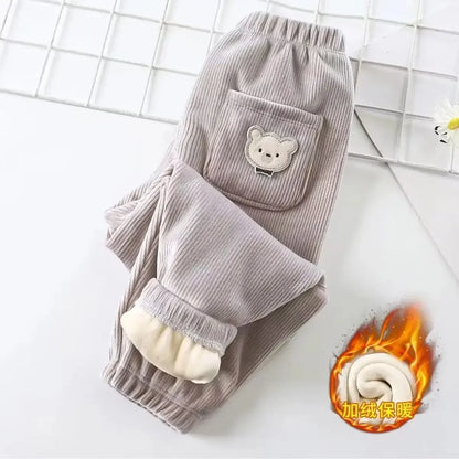 Warm Autumn Winter Thicken Cute Bear Casual Harem Pants