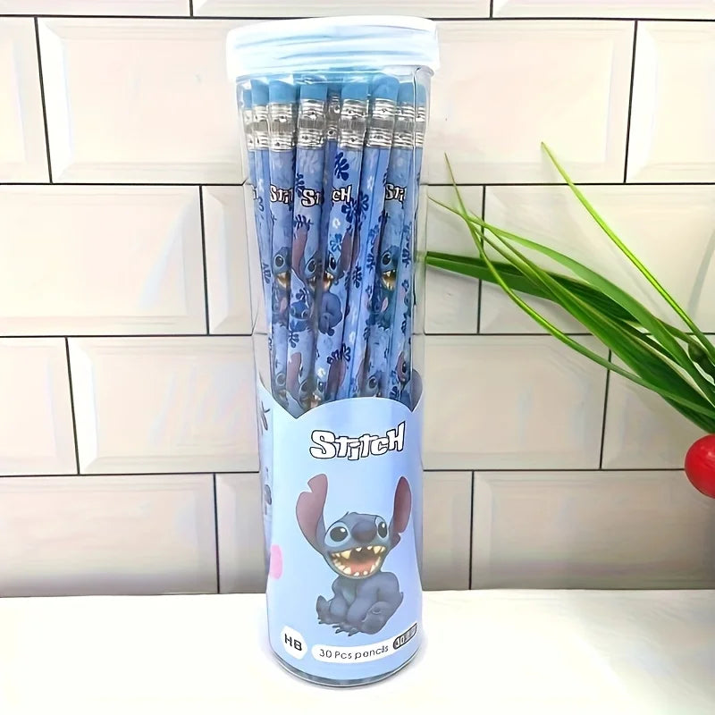 1 Bucket of 30 Disney Stitch Angel Paintbrushes Set