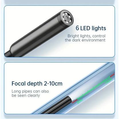 5.5mm lens USB Endoscope Borescope Inspection Camera with 6 LED Lights for Type C Devices