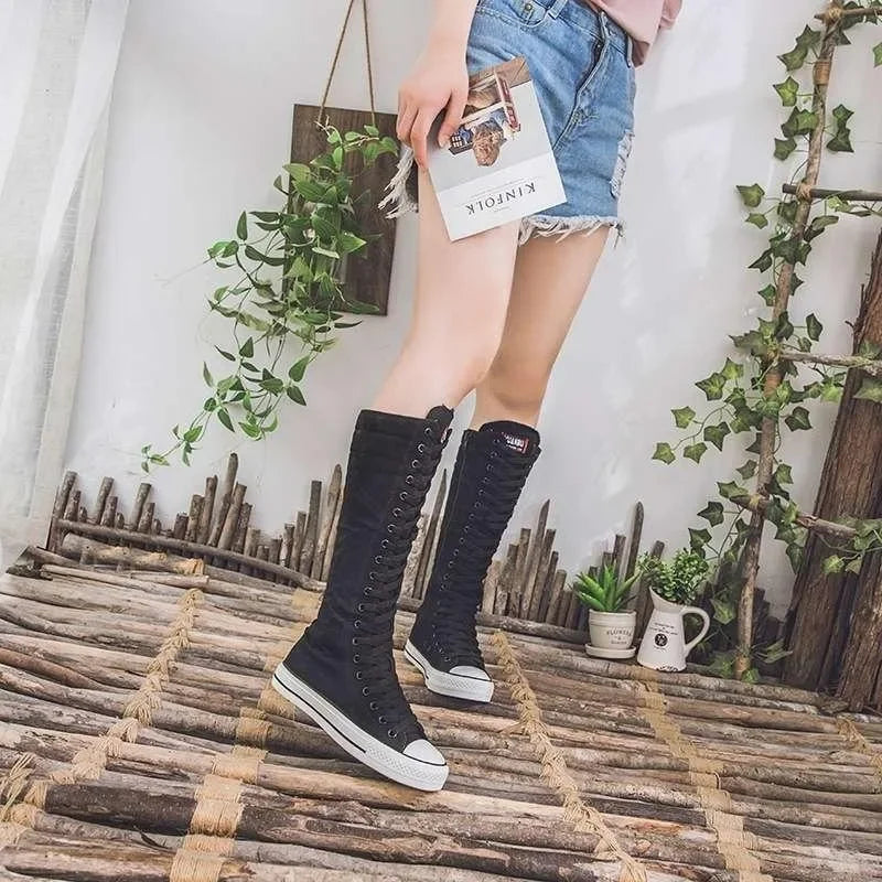 Canvas Korean Long Boot