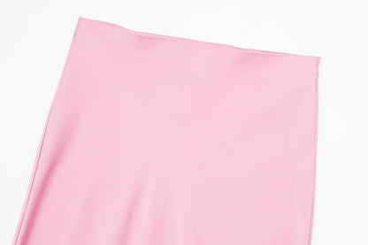 Faldas largas informales de satén de talle alto