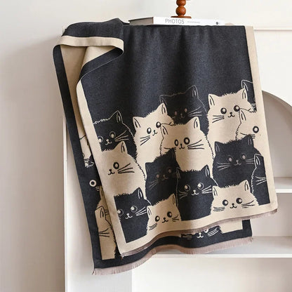Cute Cat Cashmere Scarf
