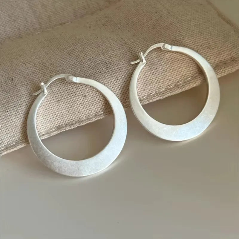 925 Sterling Silver Frosting Hoop Earrings