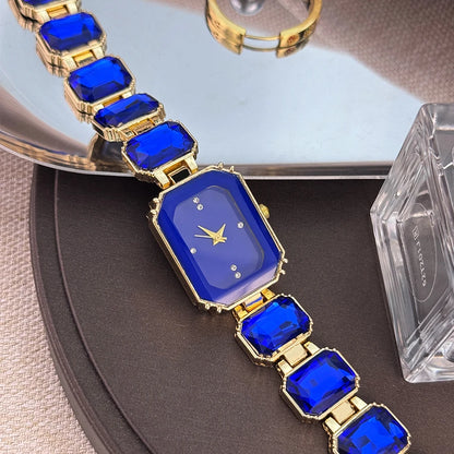 Rhinestone chain rectangular color case rhinesto watch