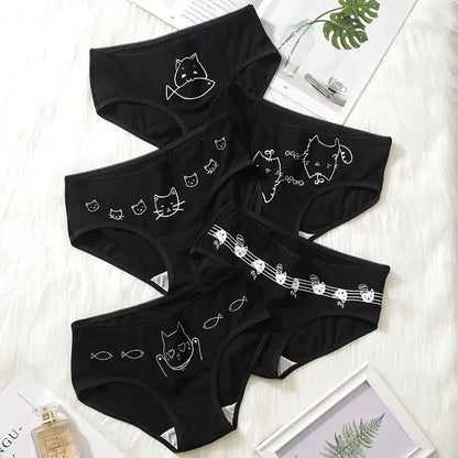 5Pcs/set Cotton Cartoon Cute Short Soft Underpants Sexy Lingerie M-XL