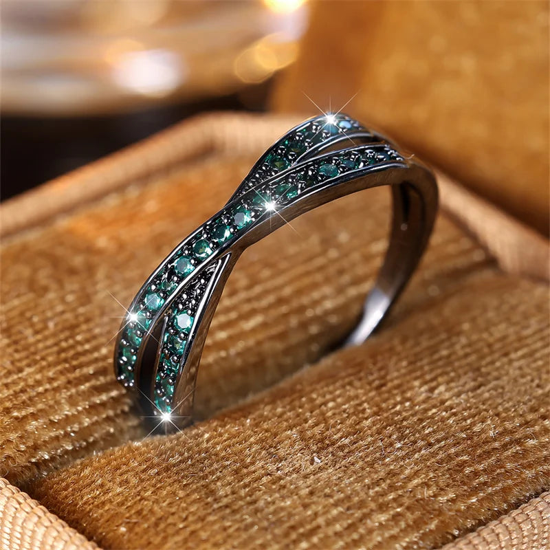 DANA Stacking Crossed Zircon Thin Rings