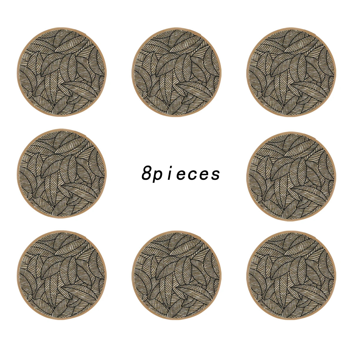 2/4/6/8pcs Bohemian Jute Printed Placemats Mats