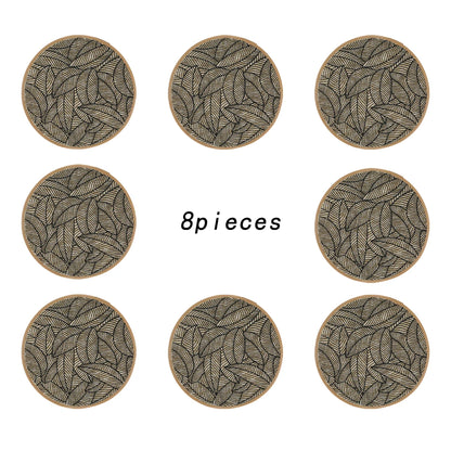 2/4/6/8pcs Bohemian Jute Printed Placemats Mats
