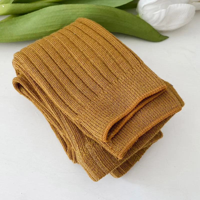 1-6 Years Girls Toddler Baby Basic Ribbed Sweater and Leggings Footless Pants