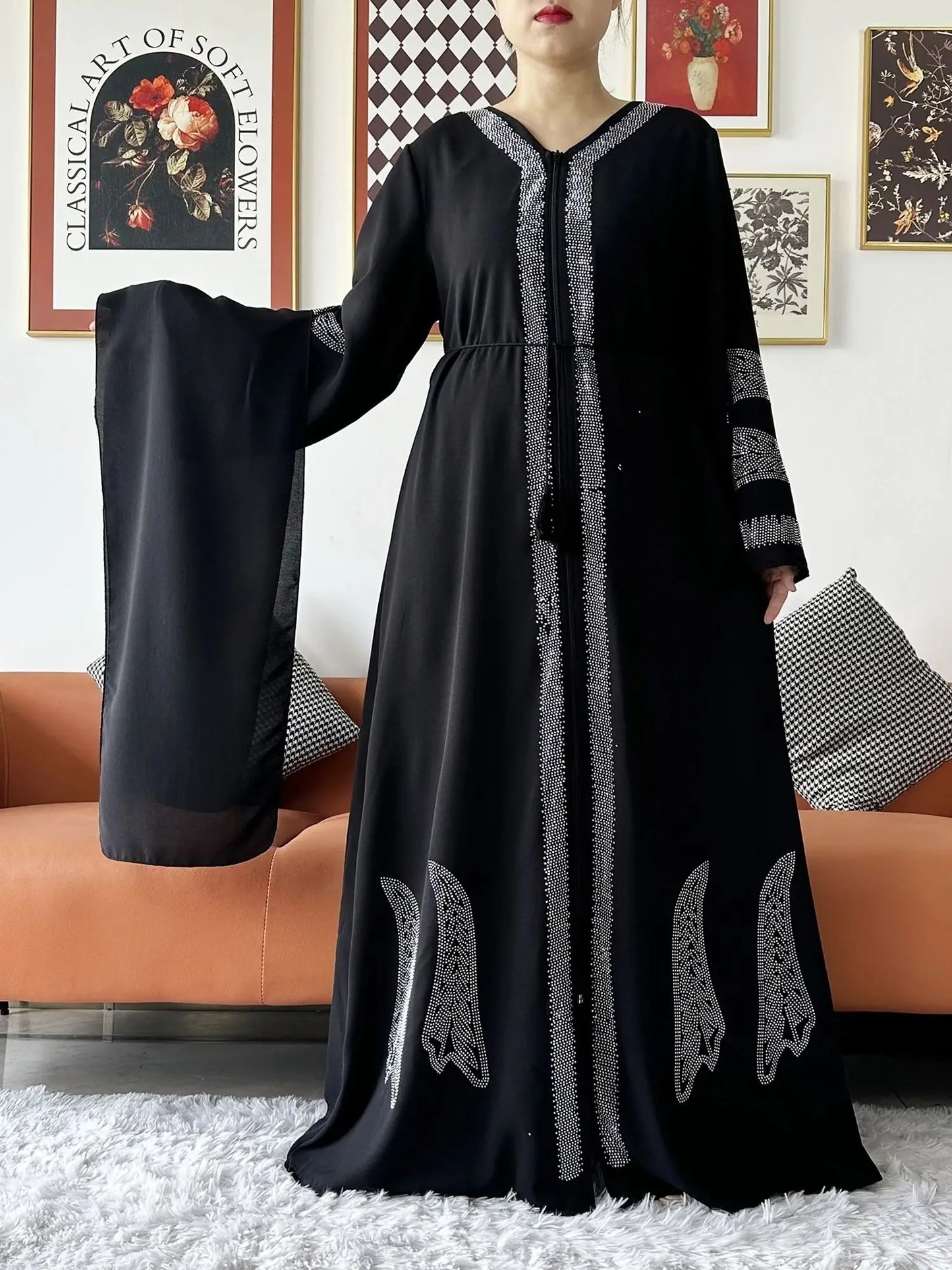 عباية شيفون مفتوحة أنيقة