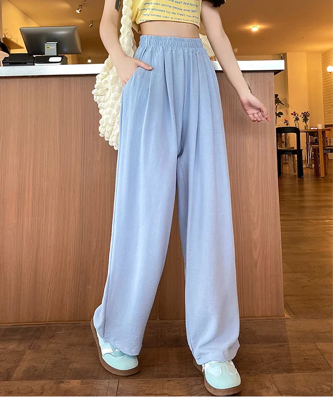 Colorful Ice Silk Baggy Straight Leg Pants