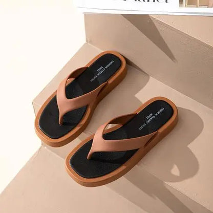 Mixed Platform Flip Flops Thick Bottom Slippers