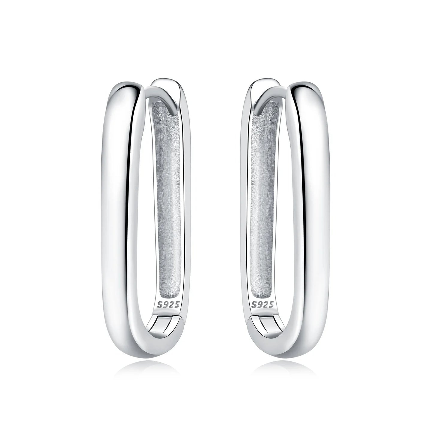 925 Sterling Silver Simple Gold U-shaped Earrings