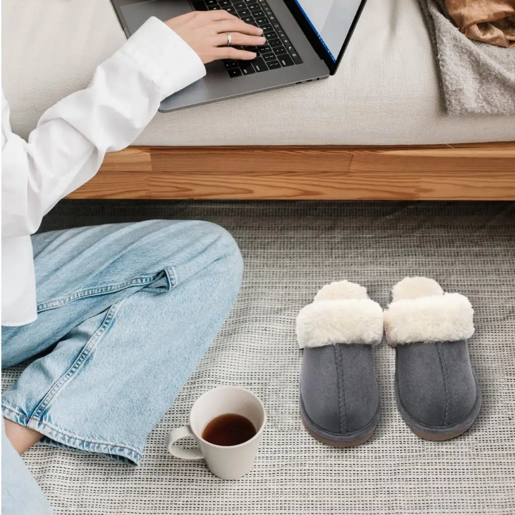 Crestar Winter Home Warm Comfortable Fur Slippers