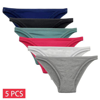 5 PCS/SET Cotton Sexy Underpants Intimates Lingerie Cotton Briefs Panties