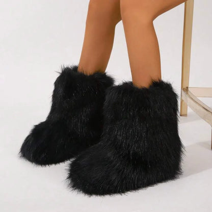 Faux Fur Boots Fluffy Snow Boots
