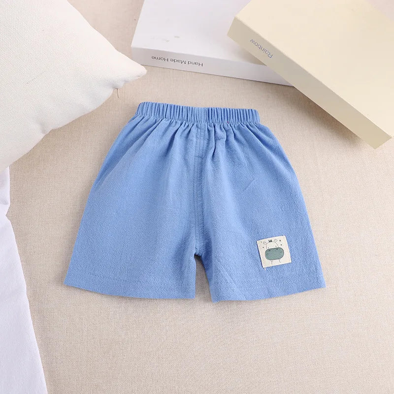 Shorts Boys Girls Cotton Linen Short Pants