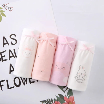 4 Pcs/Lot Girls Underwear Soft Cotton Panties Triangle Shorts