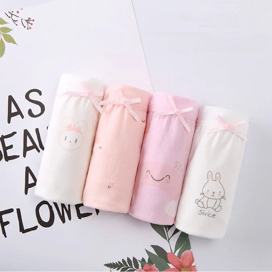 4 Pcs/Lot Girls Underwear Soft Cotton Panties Triangle Shorts