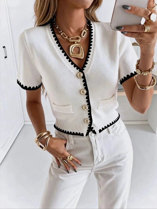 Niche Knit Cardigan Lazy Style V-Neck Cardigan Casual and Elegant Coat Jacket Coat