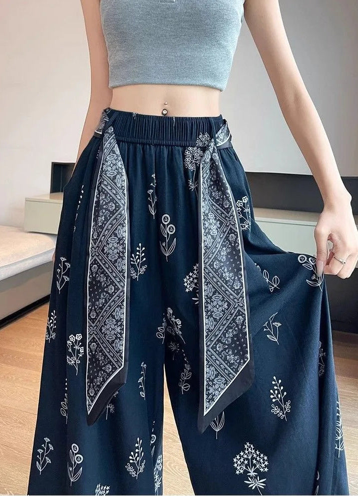 Retro Comfortable Pants Printed Thin Office Pants