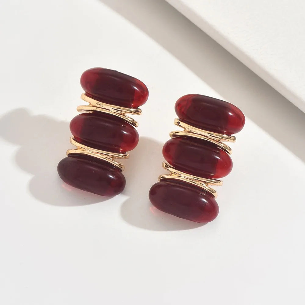 Vintage Delicate Red Stud Exquisite Earring