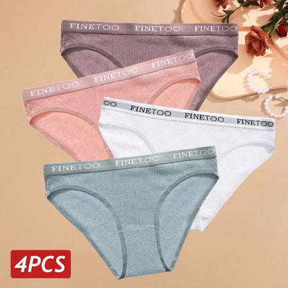 4PCS/Set Cotton Panties High Elastic Underwear Cotton Lingerie