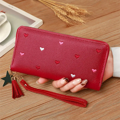 Long Luxury Love Heart Card Holder Wallet