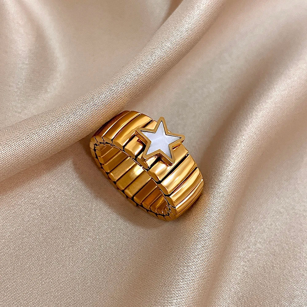 Gold Plated Stainless Steel Elastic Bangles Bracelet