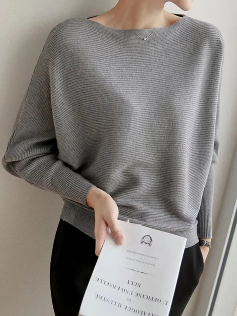 suéter grueso de manga murciélago