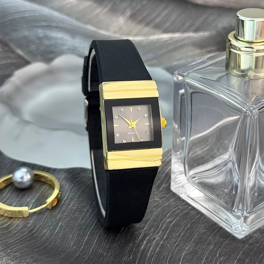 Square Silicone Quartz Small Watch