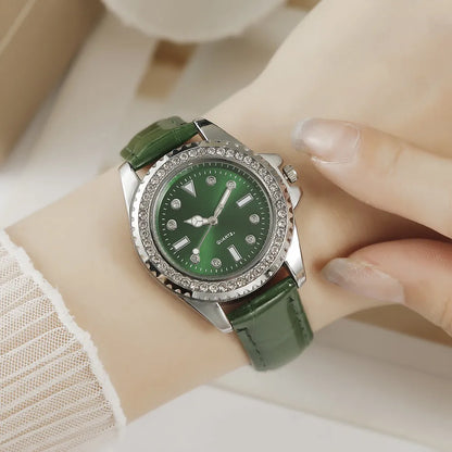 DANA Diamond Quartz Green Leather