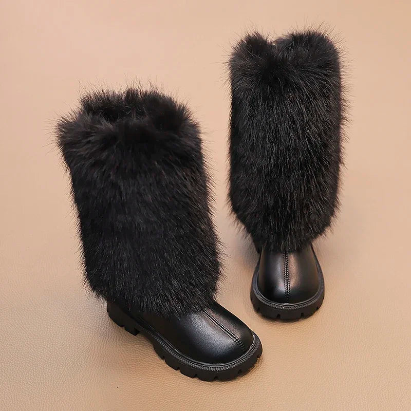 High Warm Princess Leather Soft Soled Anti-Slippery Boots