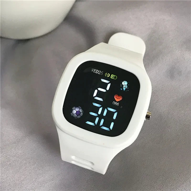 Electronic LED Digital Watch Casual Big Dial Silicone Watch Sports
